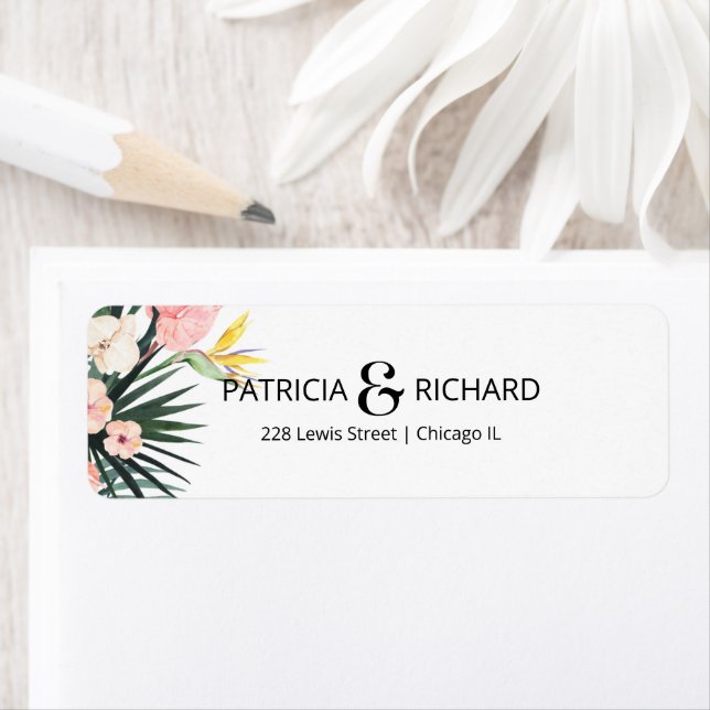 Tropical Wedding Save The Date Return Address (Insitu)