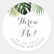 Tropical Wedding Send Off Petal Toss Stickers