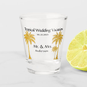 Tropical Wedding Shot Glass