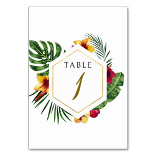 Tropical Wedding Table Number