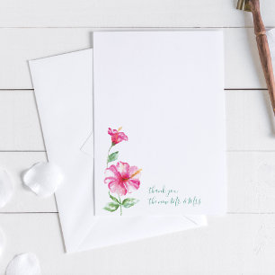Tropical Wedding Thank You Cards Stationery
