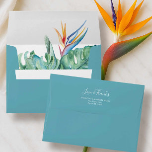 Tropical Wedding Theme Invite Envelope