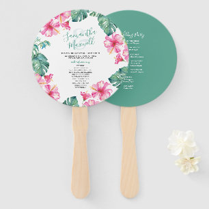 Tropical Wedding Theme Program Fan