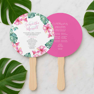 Tropical Wedding Theme Program Fan