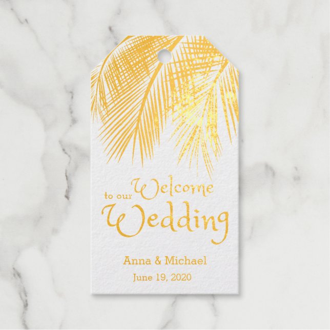 Tropical wedding welcome tags (Front)
