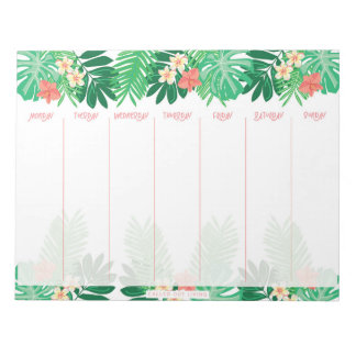 Tropical weekly planner scedule agenda notepad