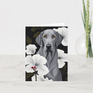 Tropical Weimaraner Folded Notecard