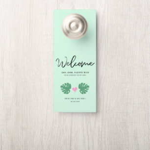 Tropical Welcome Hotel Bag Destination Wedding Door Hanger