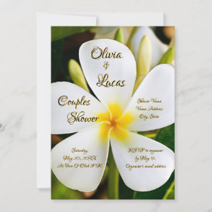 Tropical White Floral - New Beginnings - Couples Invitation