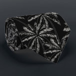 Tropical White Palm Trees on Black Background Tie<br><div class="desc">A modern collage pattern of white sketched topical palm trees on a black background, this men's neck tie is cool for the office, a night on the town, a wedding, your own wedding ceremony, for the groom or groomsmen or give as a gift to your husband, dad, brother or best...</div>