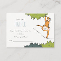 Tropical Wild Monkey Diaper Raffle Baby Shower