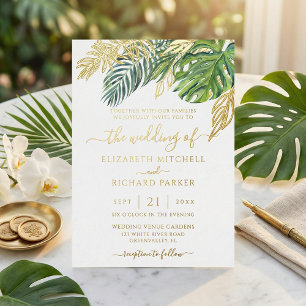 Tropical Wild Palm Leaves Wedding