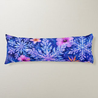 Tropical Winter Snowflakes Body Pillow
