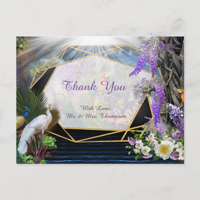 Tropical Wisteria Paradise at the Golden Palace Postcard (Front)