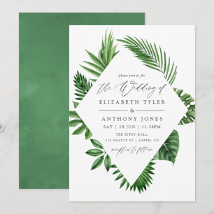 Tropical Woodland Forest Greenery Wedding Invitation