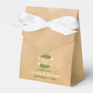 Tropical Wreath Sandy Beach Wedding Thank You Favor Box