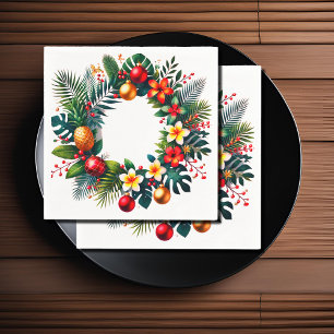 tropical Xmas wreath Napkin