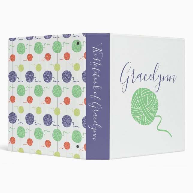 Tropical Yarn Ball String Pattern Binder (Background)