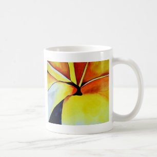 Tropical Yellow Frangipani flower original art Coffee Mug