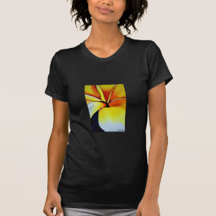 Tropical Yellow Frangipani flower original art T-Shirt
