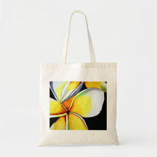 Tropical Yellow Frangipani flower original art Tote Bag