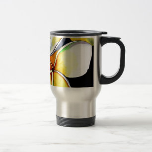 Tropical Yellow Frangipani flower original art Travel Mug