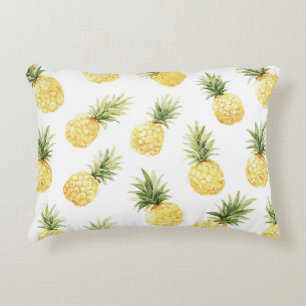 Tropical Yellow Pineapples Accent Pillow