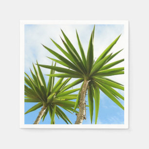 Tropical Yucca Palm Leaves Painting Effect Photo Napkin