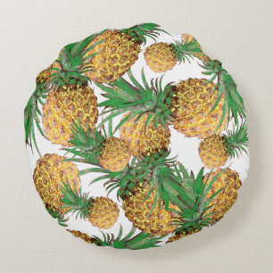 Tropical Yummy Pineapple Pattern Round Pillow