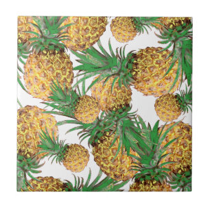 Tropical Yummy Pineapple Pattern Tile