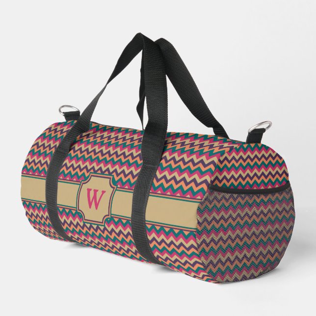 Tropical Zigzag Duffle Bag (Right Corner)