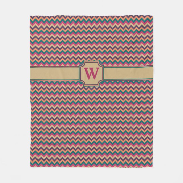 Tropical Zigzag Fleece Blanket (Front)