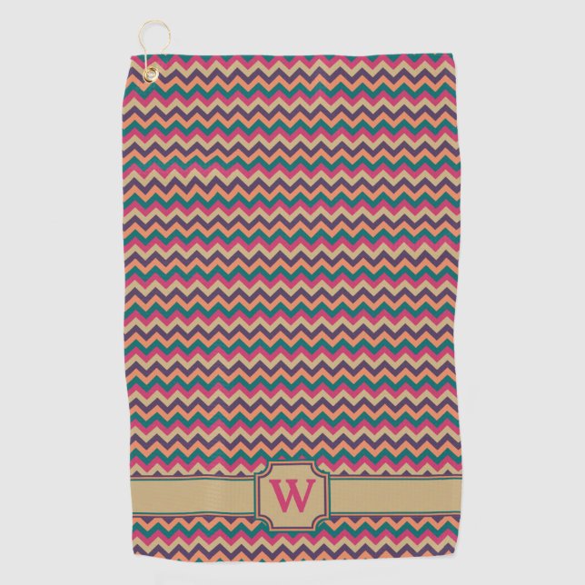 Tropical Zigzag Golf Towel (Front)
