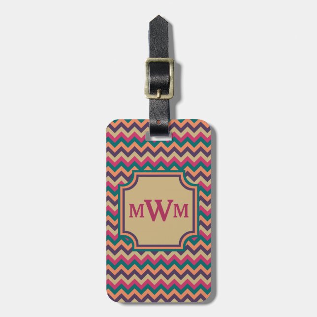 Tropical Zigzag Luggage Tag (Front Vertical)