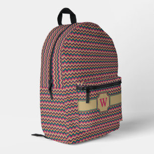 Tropical Zigzag Printed Backpack