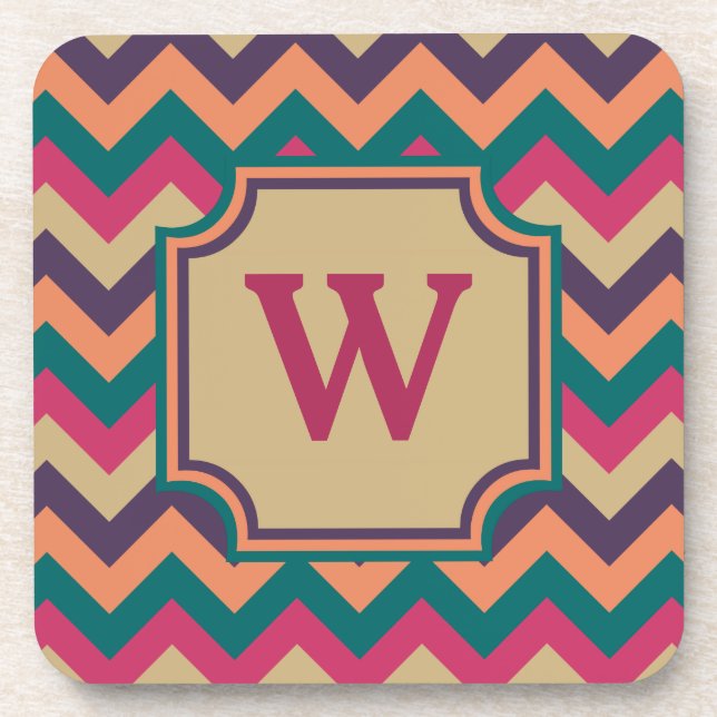Tropical Zigzag Square Coaster (Front)