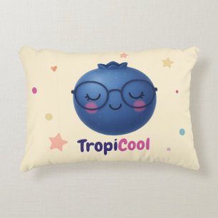 TropiCool Blueberry – Kawaii Fruit  Accent Pillow
