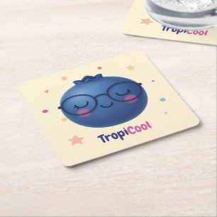 TropiCool Blueberry – Sweet & Cool Table Accent Square Paper Coaster