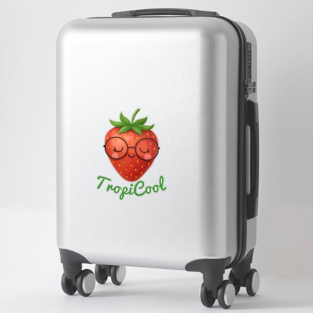 TropiCool Strawberry - Autocollant Vinyl Coupé Sur (Sur valise)