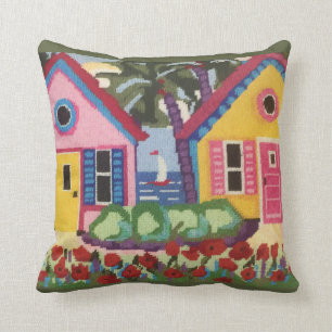 TROPICS CHARM INDOOR NEEDLEPOINT THROW PILLOW