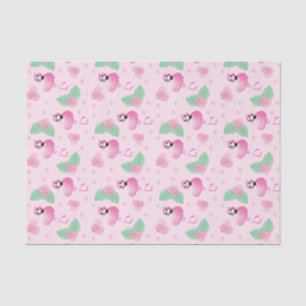 Tropics Flamingo Bird Flower Pattern Light Pink Tissue Paper