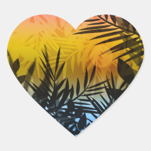 tropics, summer heart sticker
