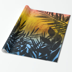 tropics, summer wrapping paper