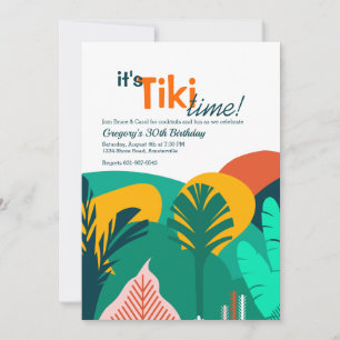 Tropics Tiki Time Party Invitation