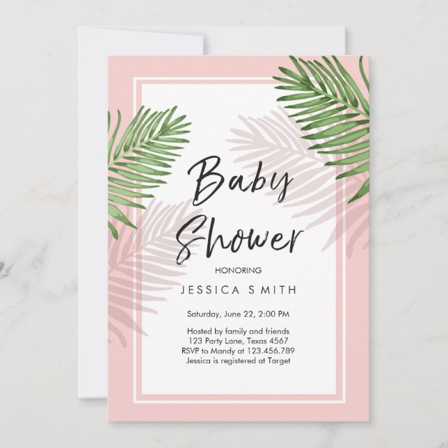 Tropiques Baby shower Invitation Tropical Hawaii (Devant)