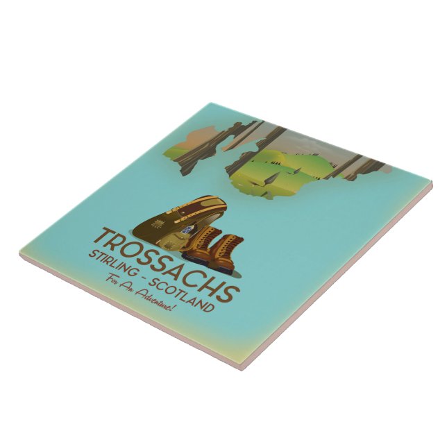 Trossachs Stirling Scotland hiking poster Tile (Side)
