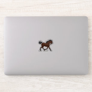 Trotting Bay Horse With Blaze Pony Equestrian