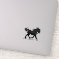Trotting Black Horse With Star & Sock Black Beauty