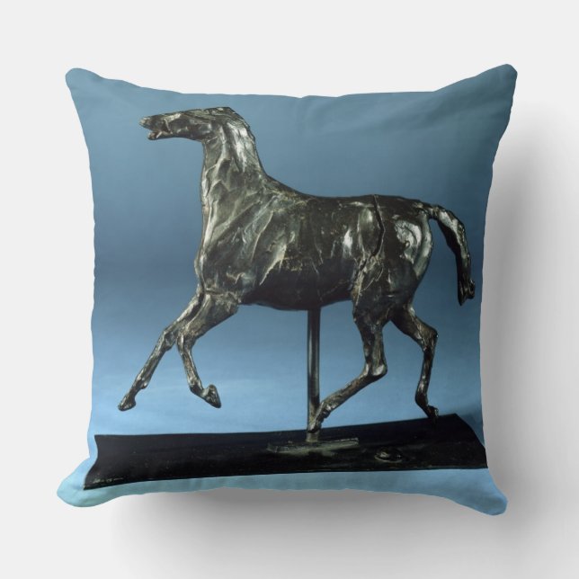 Trotting Horse (bronze) Throw Pillow (Front)
