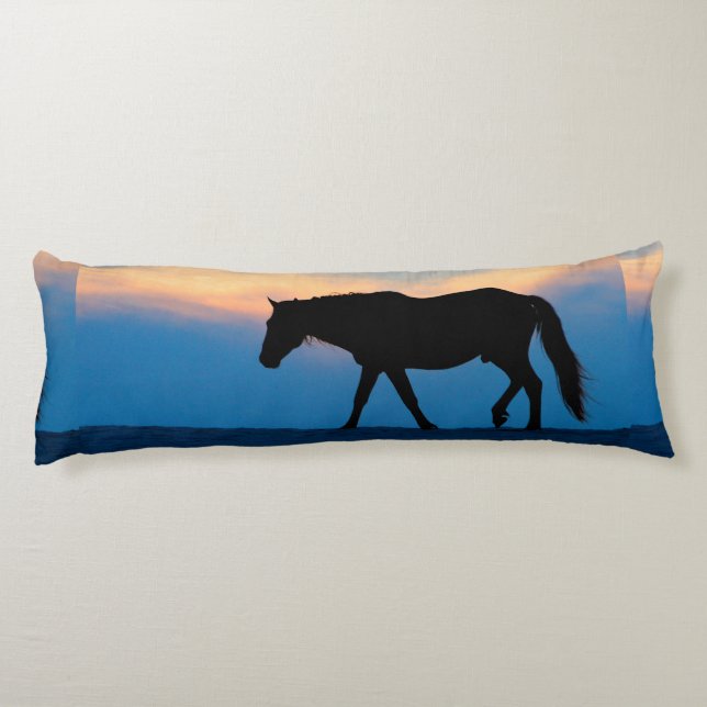 Trotting Horse Holiday Christmas Body Pillow (Back)